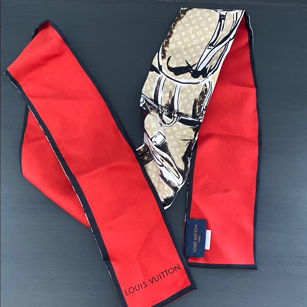 Louis Vuitton Red And Beige Bandeau